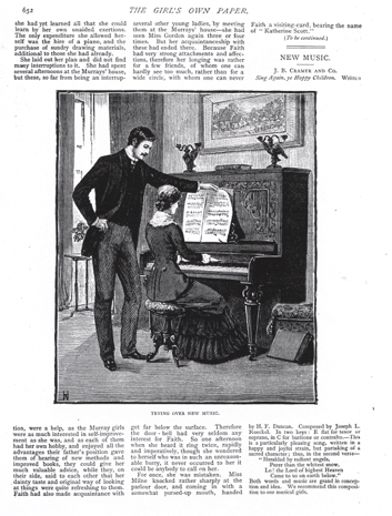 Figure 4‘Trying over New Music’, in ‘New Music’, The Girl’s Own Paper 3 (8 July 1882): 652 (Lutterworth Press)